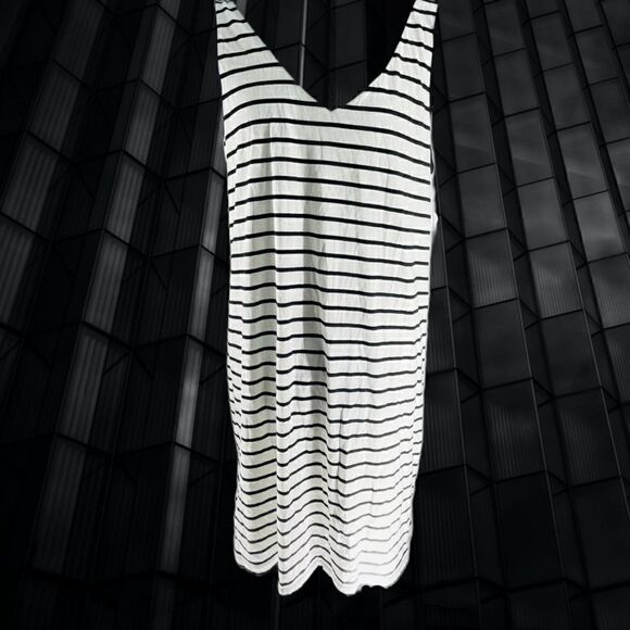 Nwt Joe Fresh Black White Striped Dress Tunic Size Large - Picture 3 of 4